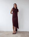 BRUBU MIDI DRESS IN EARTH JERSEY - De La Vali