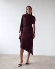 BRUBU MIDI DRESS IN EARTH JERSEY - De La Vali