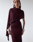BRUBU MIDI DRESS IN EARTH JERSEY - De La Vali