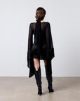 CRISTAL MINI DRESS IN BLACK CHIFFON - De La Vali