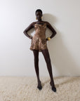 DORADA MINI DRESS IN GUEPARDO SILK SATIN