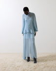 TERRAN MAXI DRESS IN SKY GEORGETTE CHIFFON - De La Vali
