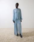 TERRAN MAXI DRESS IN SKY GEORGETTE CHIFFON - De La Vali