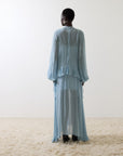 TERRAN MAXI DRESS IN SKY GEORGETTE CHIFFON - De La Vali