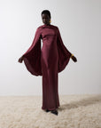 ONDAS MAXI DRESS IN EARTH SILK SATIN