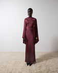 ONDAS MAXI DRESS IN EARTH SILK SATIN