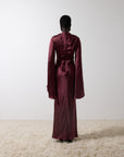 ONDAS MAXI DRESS IN EARTH SILK SATIN