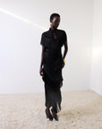 TELLUS MIDI DRESS IN BLACK CHIFFON