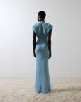 CERES MAXI DRESS IN SKY GEORGETTE CHIFFON - De La Vali