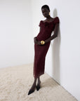 EDEN MIDI DRESS IN EARTH LACE