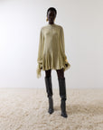 TERRAN MINI DRESS IN SAND GEORGETTE CHIFFON