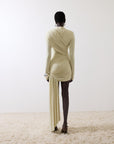 RAVEL MINI DRESS IN IVORY SPANDEX JERSEY - De La Vali