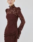 BODITA MAXI DRESS IN PLUM COTTON LACE