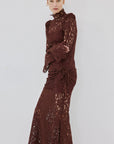 BODITA MAXI DRESS IN PLUM COTTON LACE