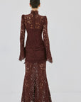 BODITA MAXI DRESS IN PLUM COTTON LACE
