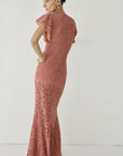 LAIA MAXI DRESS DUSTY ROSE LACE - De La Vali