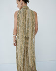 CRUZ MAXI DRESS IN SERPIENTE YELLOW CHIFFON - De La Vali
