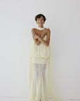 INARA MAXI DRESS IN BRIGHT CREAM CHIFFON - De La Vali