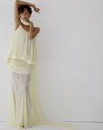 INARA MAXI DRESS IN BRIGHT CREAM CHIFFON - De La Vali
