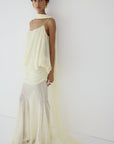 INARA MAXI DRESS IN BRIGHT CREAM CHIFFON - De La Vali