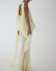 INARA MAXI DRESS IN BRIGHT CREAM CHIFFON - De La Vali