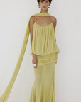 INARA MAXI DRESS IN PEAR CHIFFON - De La Vali