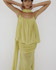 INARA MAXI DRESS IN PEAR CHIFFON - De La Vali