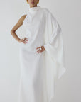 ODALUNA MAXI DRESS IN IVORY SATIN - De La Vali