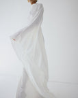 ODALUNA MAXI DRESS IN IVORY SATIN - De La Vali