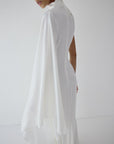 ODALUNA MAXI DRESS IN IVORY SATIN - De La Vali