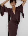 SELVA DRESS IN UMBER BROWN - De La Vali