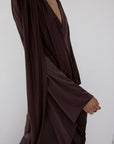 SELVA DRESS IN UMBER BROWN SPANDEX JEREY