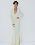 CIELORA DRESS IN BRIGHT CREAM SPANDEX JEREY