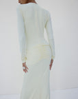 CIELORA DRESS IN BRIGHT CREAM SPANDEX JEREY