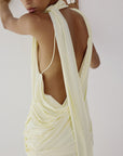LURNA MAXI DRESS IN BRIGHT CREAM SPANDEX JEREY