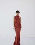 LURNA MAXI DRESS IN BURNT RED - De La Vali