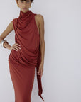 LURNA MAXI DRESS IN BURNT RED - De La Vali