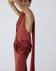 LURNA MAXI DRESS IN BURNT RED - De La Vali