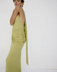 LURNA MAXI DRESS IN PEAR SPANDEX JEREY