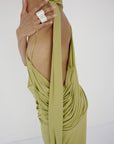 LURNA MAXI DRESS IN PEAR SPANDEX JEREY