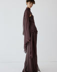 SABELA MAXI DRESS IN UMBER BROWN VISCOSE GEORGETTE