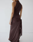 SABELA MAXI DRESS IN UMBER BROWN - De La Vali