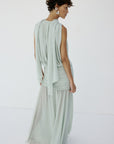 AZUL DRAPED NECKLINE DRESS IN ICE GREEN CHIFFON