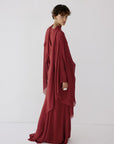 FLORENCIA MAXI DRESS IN BURNT RED GEORGETTE - De La Vali
