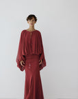 EULALIA MAXI DRESS IN BURNT RED CHIFFON