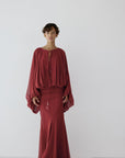 EULALIA MAXI DRESS IN BURNT RED CHIFFON - De La Vali