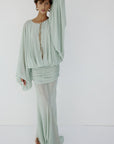 EULALIA MAXI DRESS IN ICE GREEN CHIFFON - De La Vali