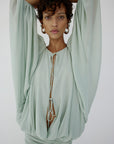 EULALIA MAXI DRESS IN ICE GREEN CHIFFON