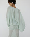 EULALIA MAXI DRESS IN ICE GREEN CHIFFON - De La Vali