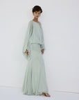 EULALIA MAXI DRESS IN ICE GREEN CHIFFON - De La Vali
